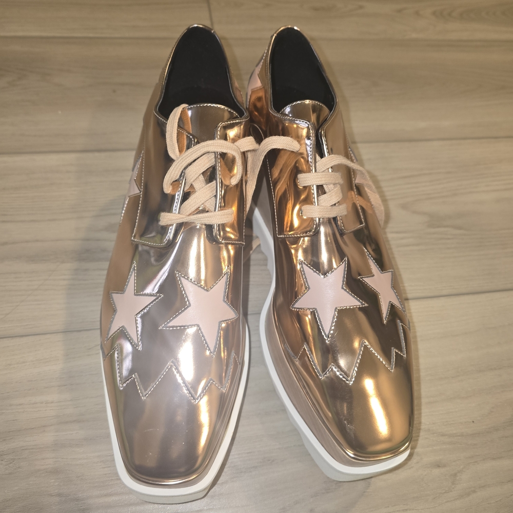 Stella McCartney Gold and Pink Star Sneakers